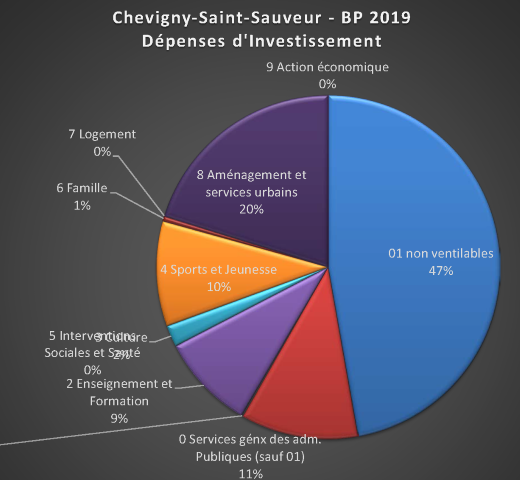 Chevigny-Saint-Sauveur - Dépenses d'Investissement Budget Primitif 2019